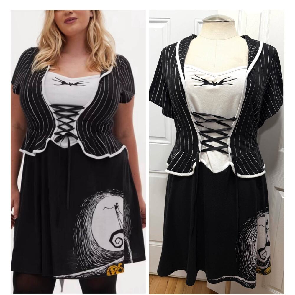 Torrid 4 (4X) Nightmare Before Christmas Tux Corset Disney Jack Costume Dress